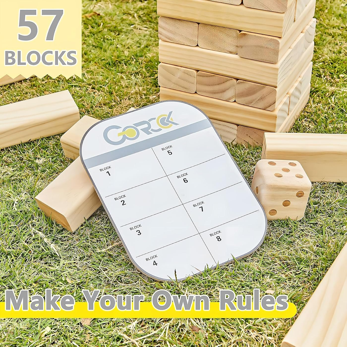 57-Piece Giant Tumbling Tower, stacks past 4.2 ft — view 5