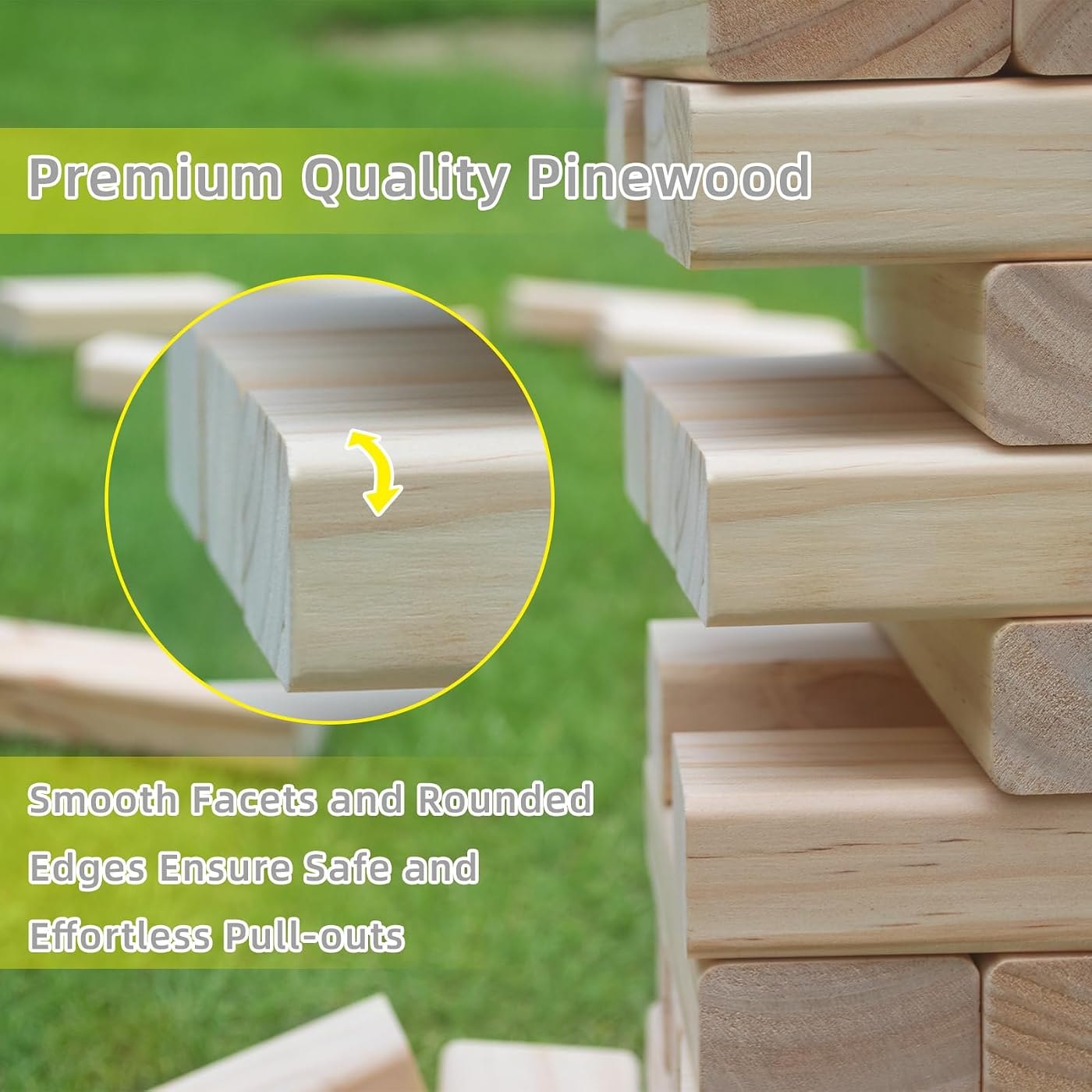 60-Piece Giant Tumble Tower with dice and scoreboard, stacks to 5 ft — view 4
