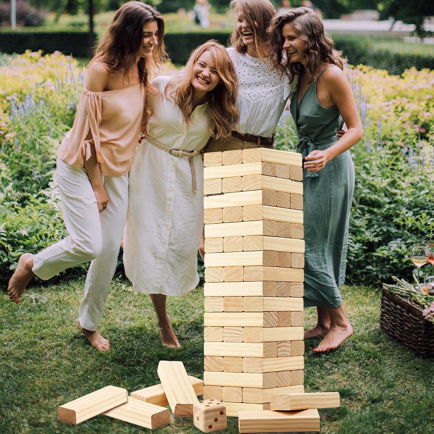 Jumbo 60-Piece Tumble Tower, 7.15-inch blocks, stacks past 5 ft — view 5