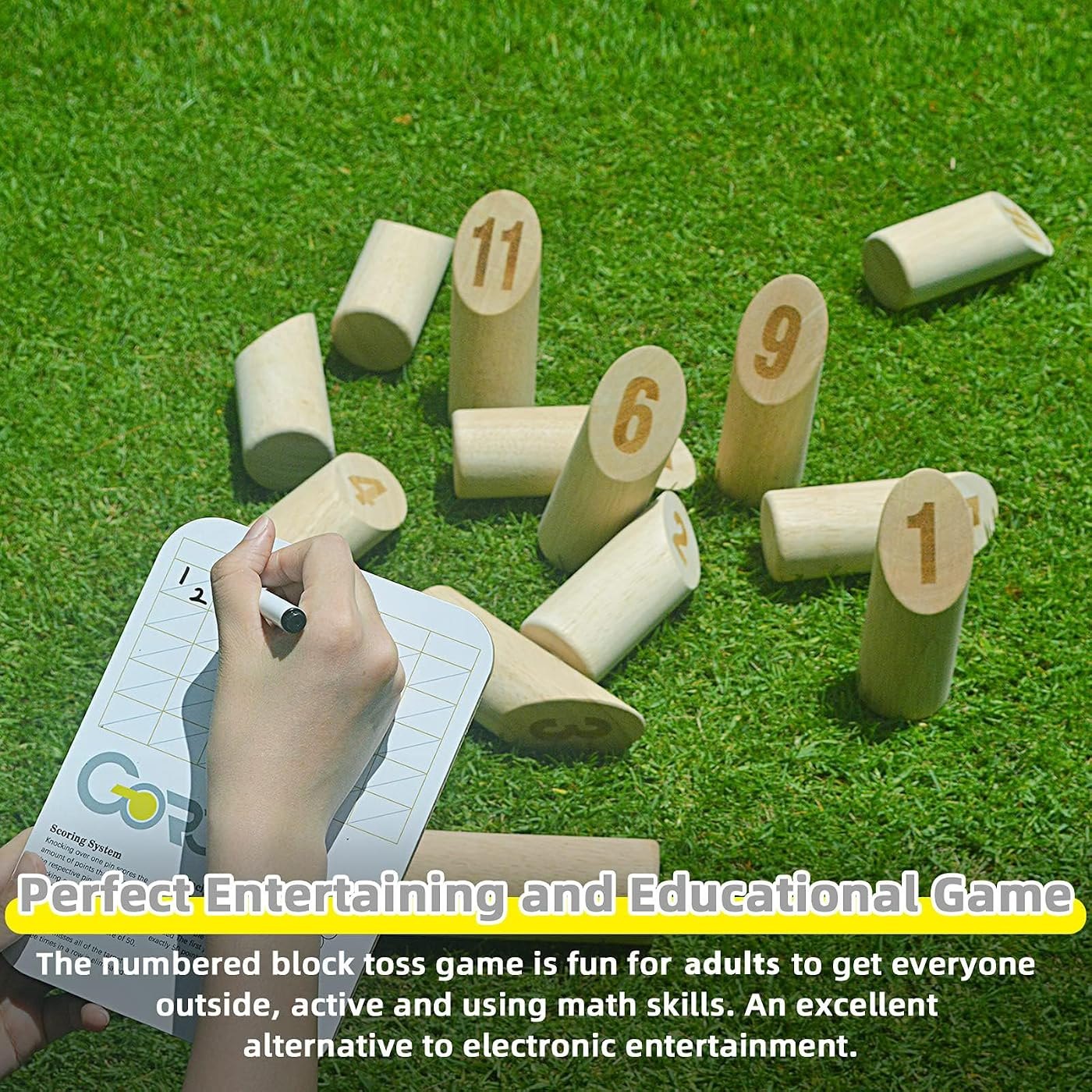 Numbered Block Toss Set, 12 blocks and a throwing pin — view 4